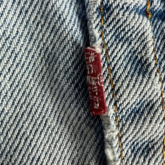 VTG 80s Levi's Jean Shorts Men's 29* Light Blue Faded Cut Off Frayed Denim Jorts - Picture 8 of 16